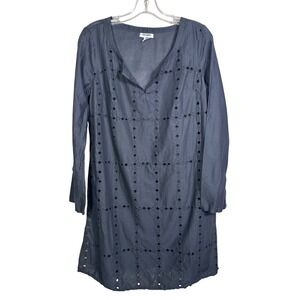 Old Navy Black Cotton Gauze Eyelet Swim Cover Up Tunic Size Medium Resort Boho